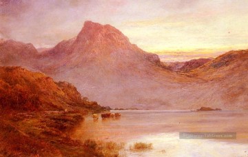Étangs lacs et chutes d’eau œuvres - Le soir brille près d’Arrochar paysage Alfred de Breanski Snr